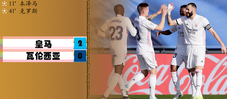 皇家马德里2-0瓦伦西亚