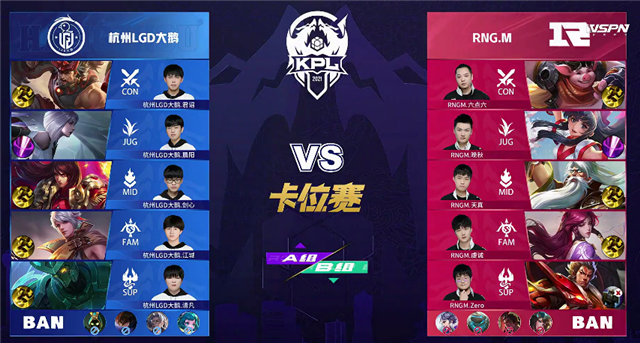 2021年KPL春季赛常规赛卡位赛 LGD大鹅 vs RNG.M 全场录像