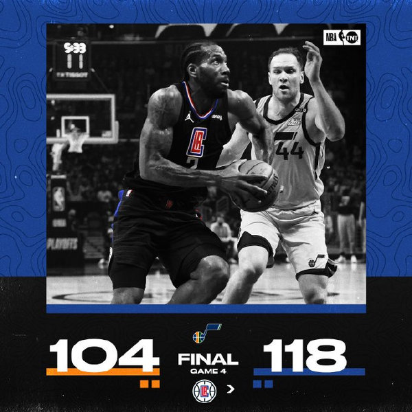 06月15日 NBA西部半决赛G4 爵士vs快船 全场录像