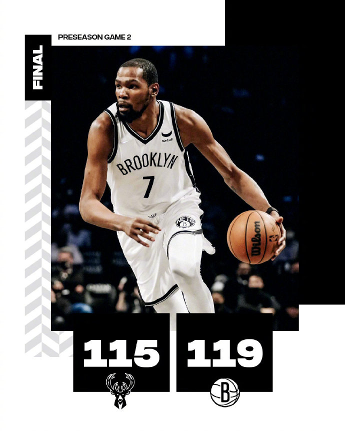 10月09日 NBA季前赛 雄鹿vs篮网 全场录像