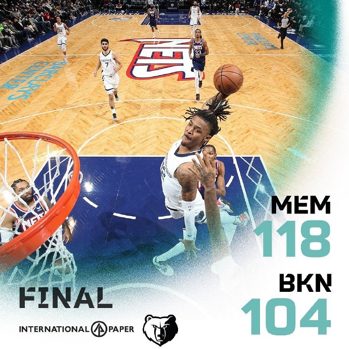 01月04日 NBA常规赛 灰熊vs篮网 全场录像
