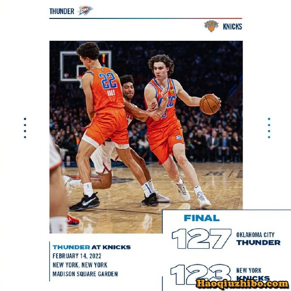 02月15日 NBA常规赛 雷霆vs尼克斯 全场录像