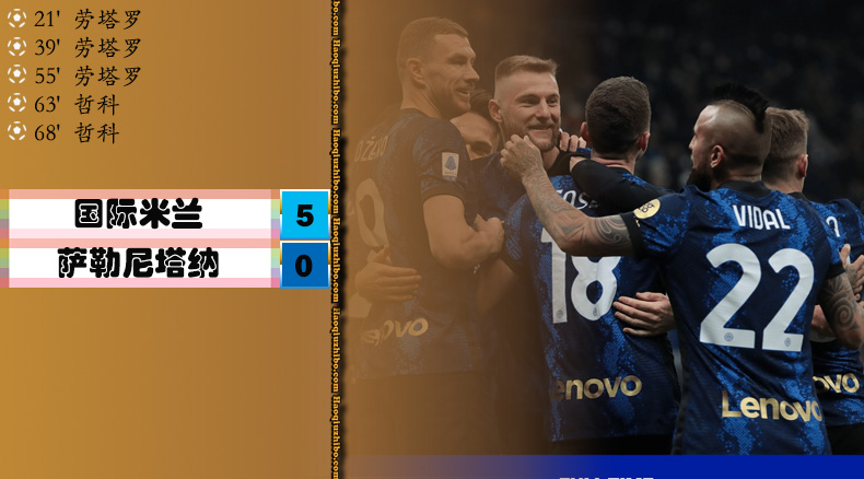 意甲第28轮 国际米兰 5 - 0 萨勒尼塔纳