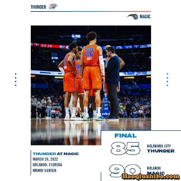 NBA简报: 魔术90-85击退雷霆 卡特30+16 贝兹利18分