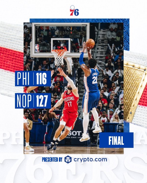 12月31日 NBA常规赛 76人vs鹈鹕 全场录像