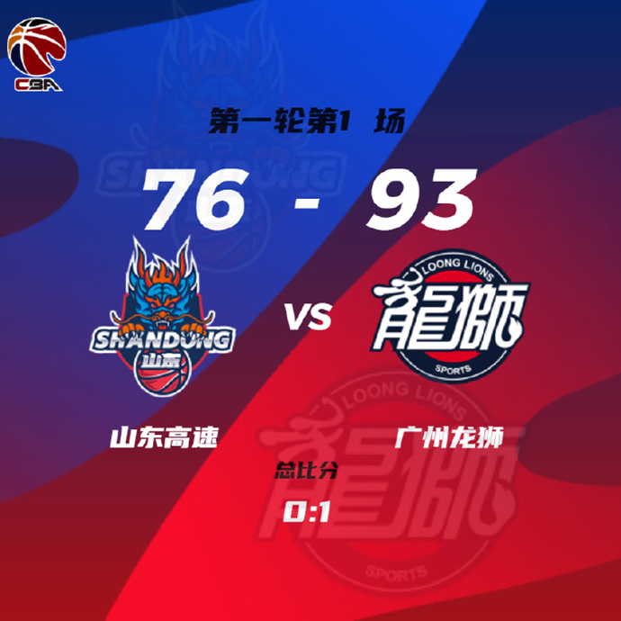 04月09日 CBA季后赛12进8G1 山东vs广州 全场录像