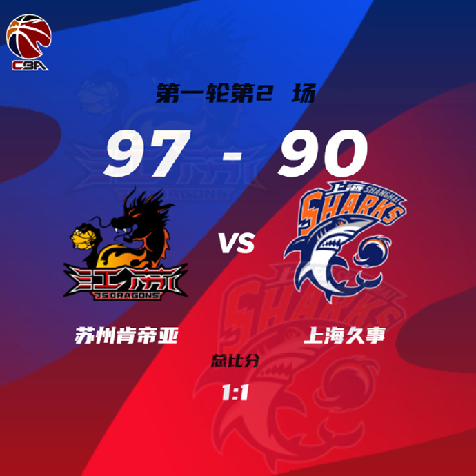 04月11日 CBA季后赛12进8G2 江苏vs上海 全场录像