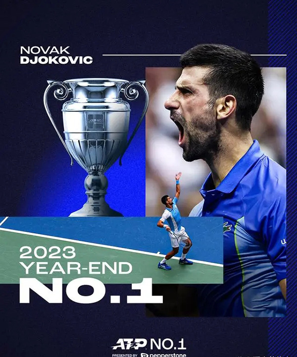 2023ATP年终总决赛男单第1轮 德约科维奇vs鲁内 全场录像